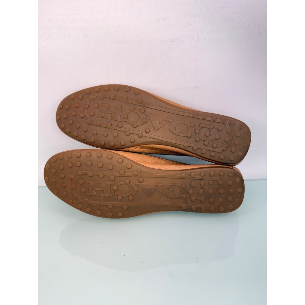 Coach Leather Driving Loafers Tan Gold Logo Plate Womens 9 Preppy Casual - Picture 6 of 11